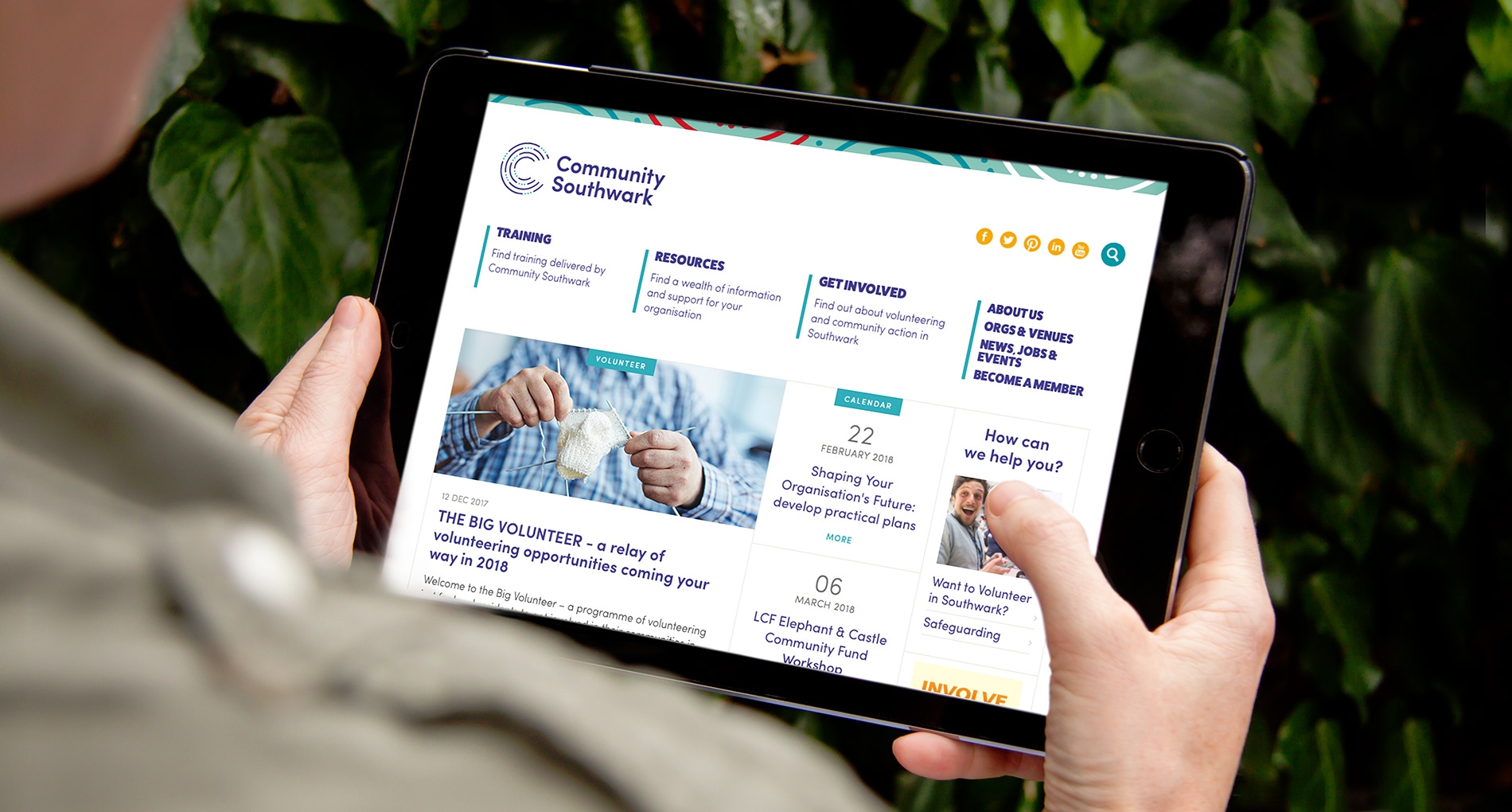 community southwark website on iPad